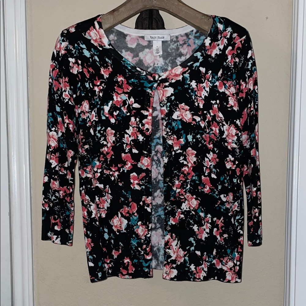 WHBM Floral Button-Up Cardigan